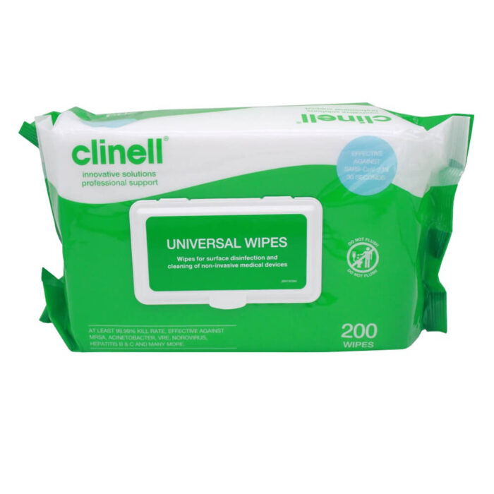 Clinell Universal Sanitising Wipes (Pack of 200)