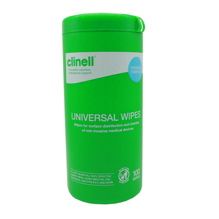 Clinell Universal Sanitising Tub Wipes (100)