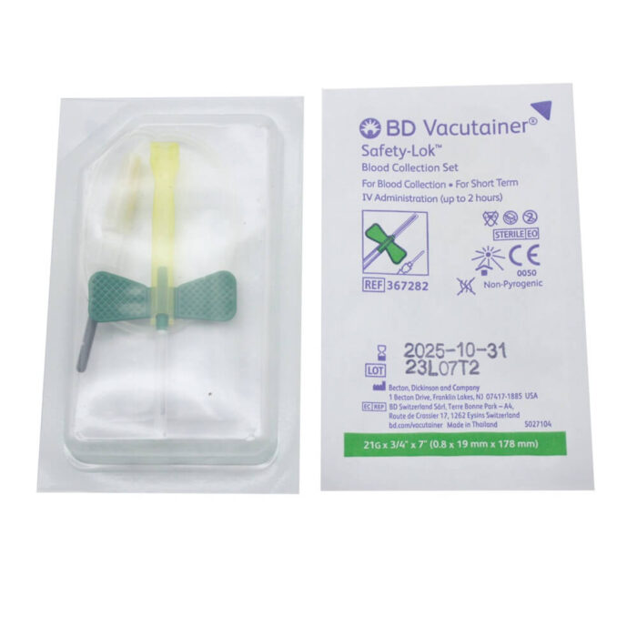 BD Vacutainer Safety Lok Blood Set 21g x 12" Tubing (Box of 50)