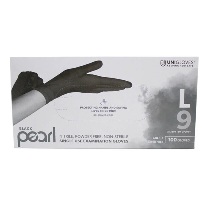 Black Nitrile Gloves Powder Free - (Box of 100)