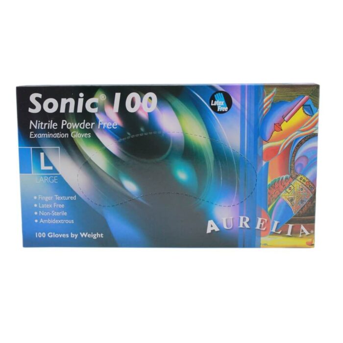 Nitrile Gloves - Aurelia Sonic 100 Powder Free Blue - (Box of 100)